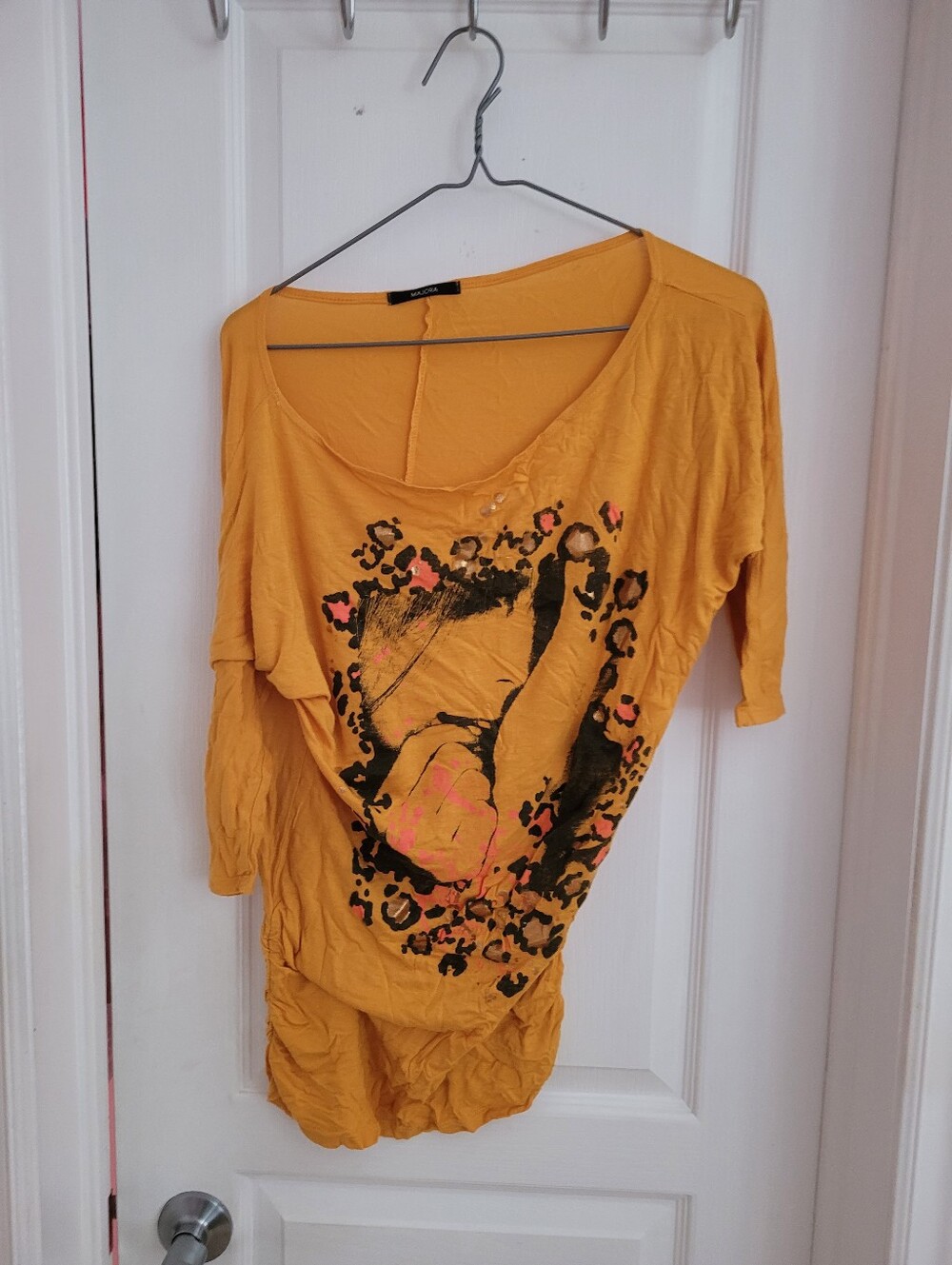 Mustard Yellow Graphic Women's Top